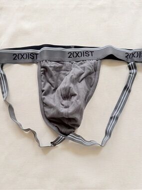 2(x)ist Men's Cotton Stretch Jock Strap Underwear Grey XL NEW